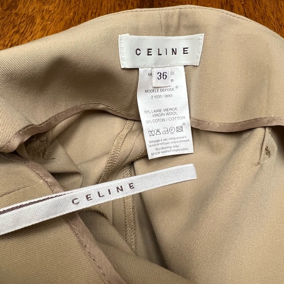 Celine Vintage Wide Leg Tan Trousers - Picture 2 of 12